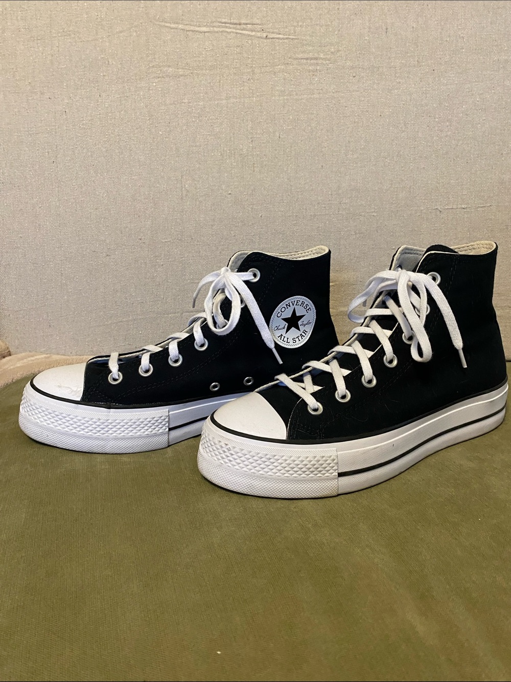 Converse High Top Platform Sneakers - Black & White - Picture 4 of 7